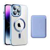 Transparent Magnetic Card Holder TPU Case for iPhone 16 Series