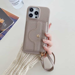 Wallet Phone Case with Lanyard and Mirror for iPhone 14 Series