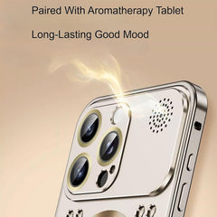 Aromatherapy Spring Loaded Metal Magsafe Aluminum Alloy  Case for iPhone 16 Series--Hollow Design Heat Dissipation