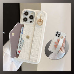 Wallet Card Holder Phone Case with Wrist Strap for iPhone 12 Series