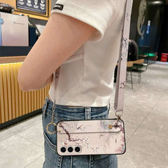 Crossbody Lanyard and Wrist Strap Silicone Phone Case for Samsung Galaxy S21 Series with Detachable Adjustable Strap