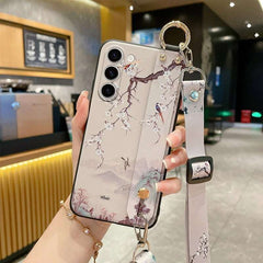 Crossbody Lanyard and Wrist Strap Silicone Phone Case for Samsung Galaxy S21 Series with Detachable Adjustable Strap
