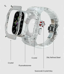 Luxury Transparent K9 Crystal Apple Watch Ultra Case and Band Set