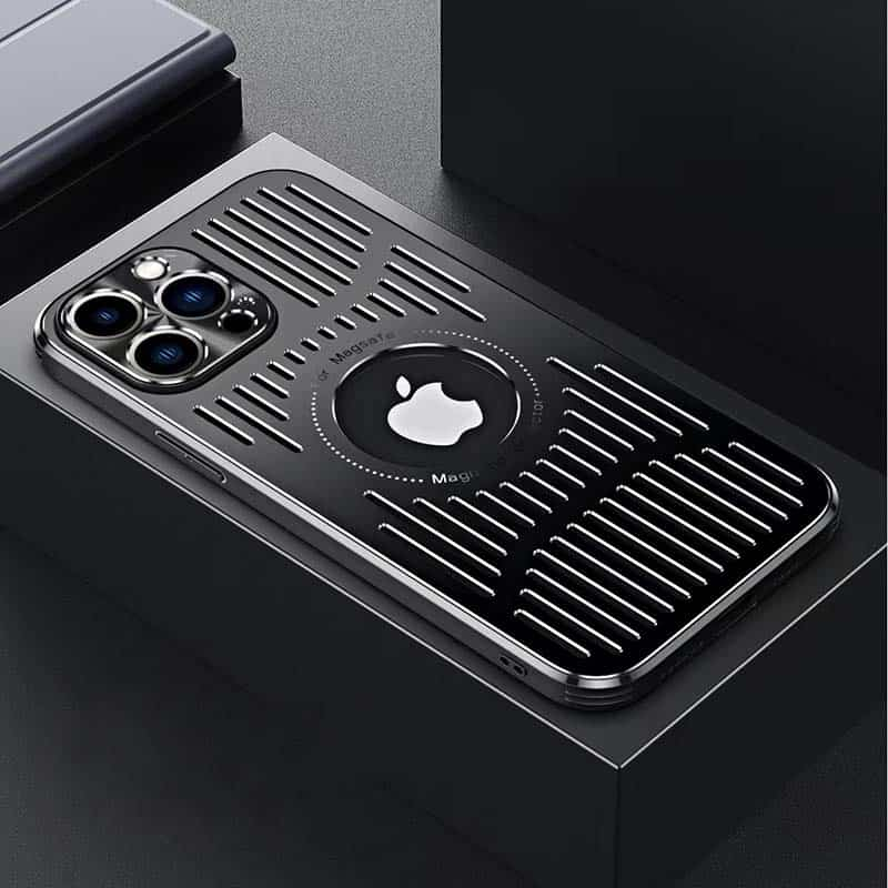 Magnetic Metal Ventilation Phone Case for iPhone 12 Series