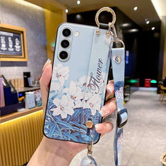 Crossbody Lanyard and Wrist Strap Silicone Phone Case for Samsung Galaxy S22 Series with Detachable Adjustable Strap