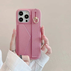 Wallet Card Holder Phone Case with Wrist Strap for iPhone 11 Series