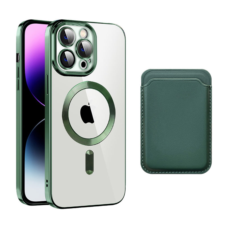 Transparent Magnetic Card Holder TPU Case for iPhone 13 Series
