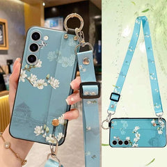 Crossbody Lanyard and Wrist Strap Silicone Phone Case for Samsung Galaxy S21 Series with Detachable Adjustable Strap