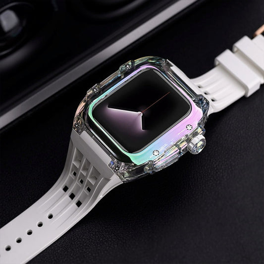 Rainbow/Colorful Transparent Case & Silicone Strap