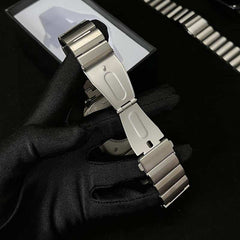 Titanium Large-Link Flat Clasp Strap