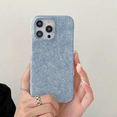 Denim Texture Leather Phone Case for iPhone 16 Series