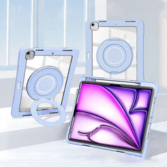 Rotatable Holder/720 Rotating Stand Silicone Protective Case with Pencil Holder for iPad Air 11/Air 6 2024