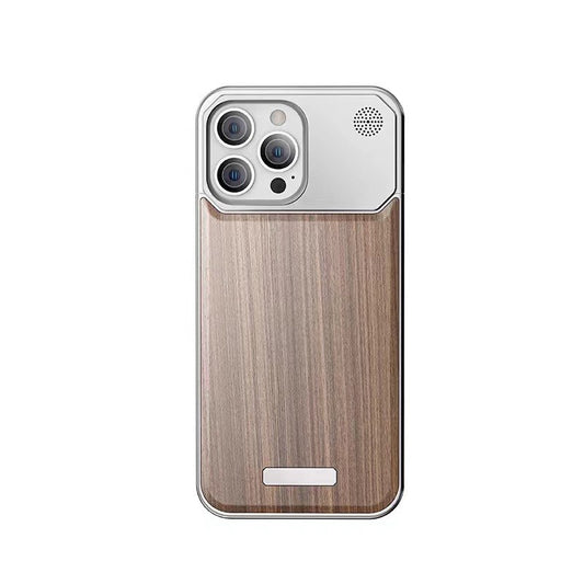 Walnut Wood Aluminum Alloy Frameless Shell  Magnetic Aromatherapy(Fragrance Release) Case for iPhone 16 Series