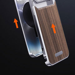 Walnut Wood Aluminum Alloy Frameless Shell  Magnetic Aromatherapy(Fragrance Release) Case for iPhone 15 Series
