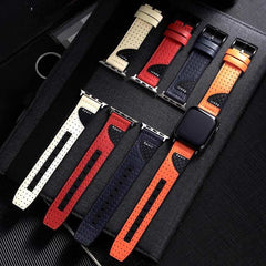 Colorblock Silicone Leather Strap