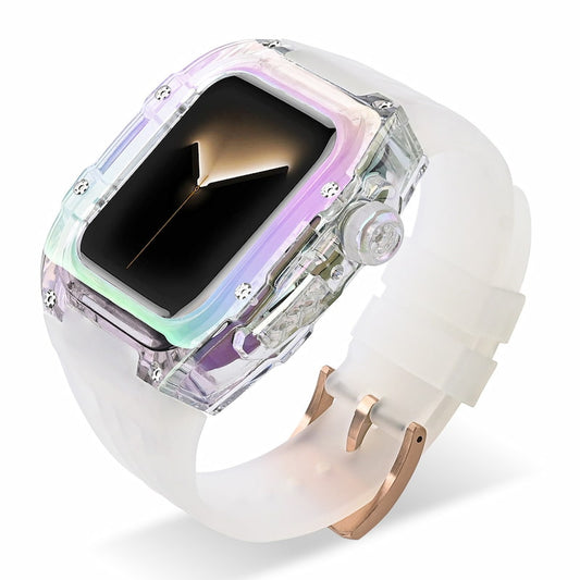 Rainbow/Colorful Transparent Case & Silicone Strap