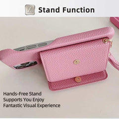 Wallet Phone Case with Lanyard and Mirror for iPhone 13 Series