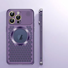 Aromatherapy Spring Loaded Metal Magsafe Aluminum Alloy  Case for iPhone 16 Series--Hollow Design Heat Dissipation