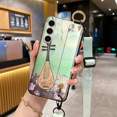 Crossbody Lanyard and Wrist Strap Silicone Phone Case for Samsung Galaxy S21 Series with Detachable Adjustable Strap