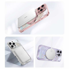 Rose Pink Wavy Shell Texture Rabbit Magsafe (Magnetic) Stand Phone Case for iPhone 15 Series