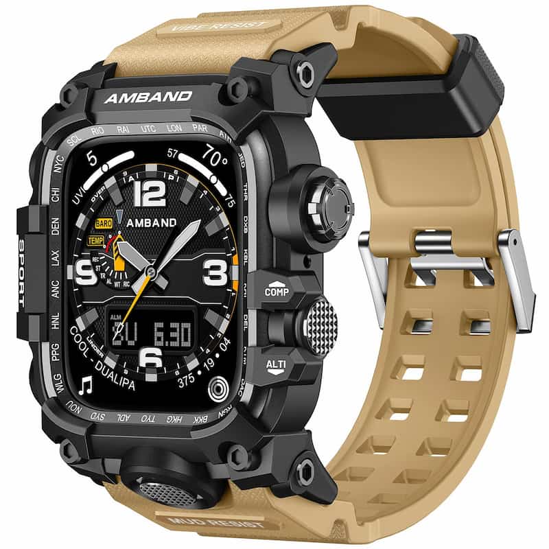 Mudmaster Style Stainless Steel Case TPU Strap Protective Sporty Band