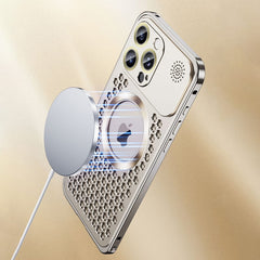 Aromatherapy Spring Loaded Metal Magsafe Aluminum Alloy  Case for iPhone 12 Series--Hollow Design Heat Dissipation