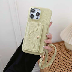 Wallet Phone Case with Lanyard and Mirror for iPhone 11 Series