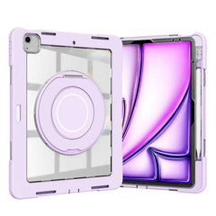 Rotatable Holder/720 Rotating Stand Silicone Protective Case with Pencil Holder for iPad Air 11/Air 6 2024