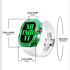 Luxury Transparent K9 Crystal Apple Watch Ultra Case and Band Set