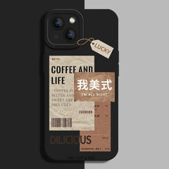 Silicone Coffee Pattern Case for iPhone Series