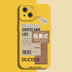 Silicone Coffee Pattern Case for iPhone Series