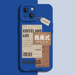 Silicone Coffee Pattern Case for iPhone Series