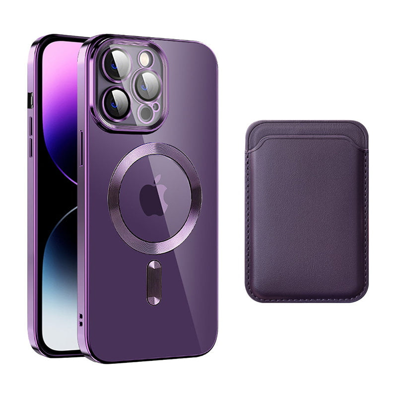 Transparent Magnetic Card Holder TPU Case for iPhone 13 Series